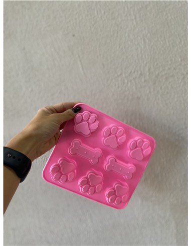 Molde silicona huellas fucsia