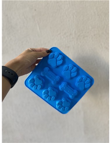 Molde silicona huellas azul