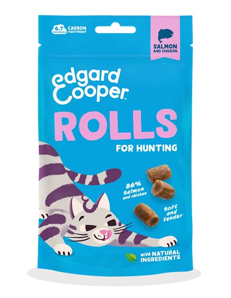 Edgar & cooper rolls de salmón y pollo 45gr