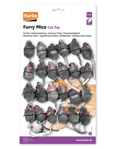 Juguete mini ratón con pelo