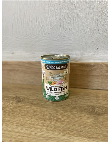 Wild Balance menú cocinado de pavo y pescado blanco 400gr