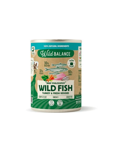 Wild Balance menú cocinado de pavo y pescado blanco 400gr