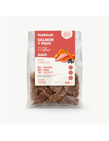 HOBBITALF SUPERFOOD CAT SALMÓN Y PAVO 800gr