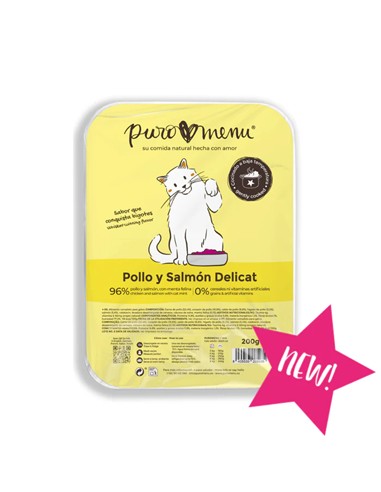 PURO MENÚ COCINADO GATO POLLO Y SALMÓN 200gr
