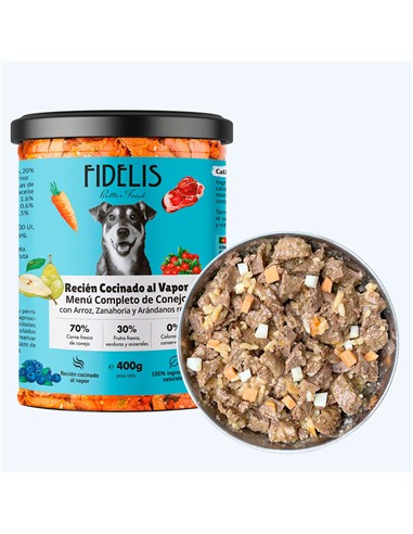 FIDELIS GUISO CONEJO, ARROZ, ZANAHORIA 400gr