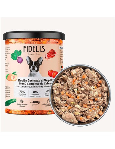 FIDELIS GUISO CABRA, ZANAHORIA Y MELOCOTÓN 400gr
