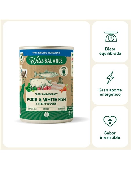 WB LATA BARF COCINADO CERDO Y PESCADO 400gr