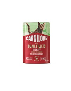 CARNILOVE POUCH EN SALSA CODORNIZ 85gr