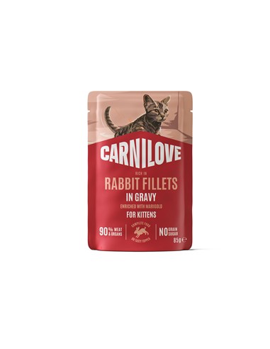 CARNILOVE POCUH EN SALSA KITTEN CONEJO 85gr