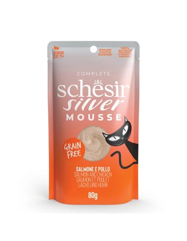 SCHESIR SILVER MOUSSE SALMÓN Y POLLO 80gr
