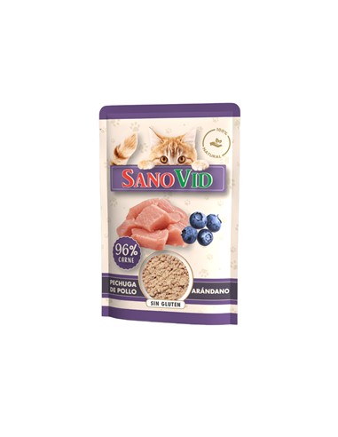 SANOVID POUCH GATO POLLO Y ARÁNDANO 85gr